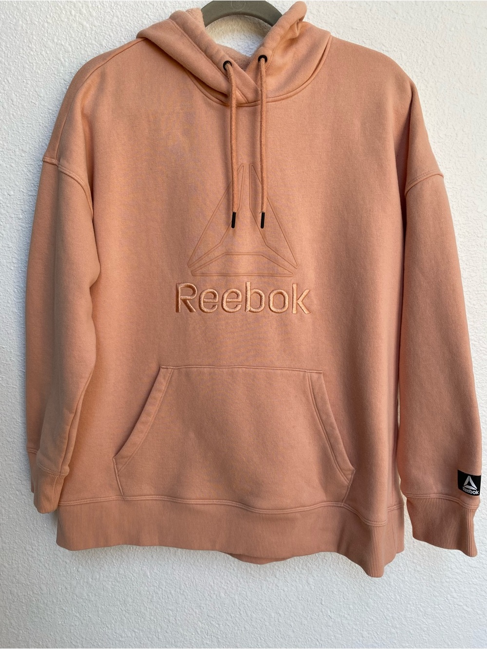 Reebok Women’s Peach Pullover Hoodie with Embossed Logo - XL